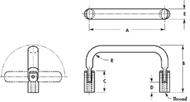 Rectangle – 180 Infinite Position External Thread